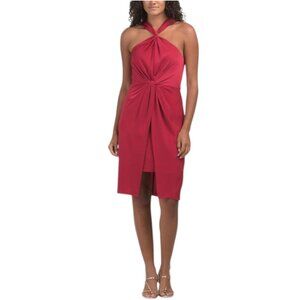 ADRIANNA BY ADRIANNA PAPELL Sleeveless Twist Halter Mini Dress